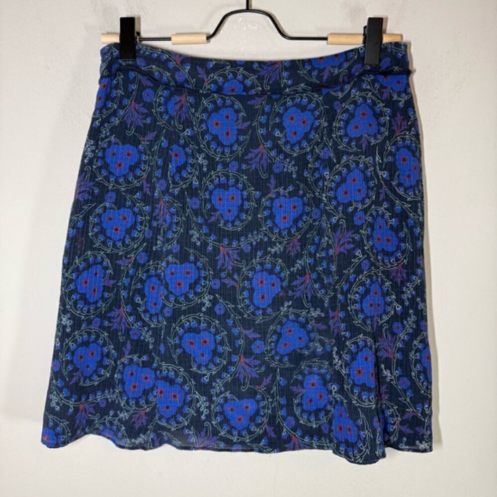 Derek Lam 10 Crosby Ruched Side Skirt Black Floral size 4 - Picture 7 of 9